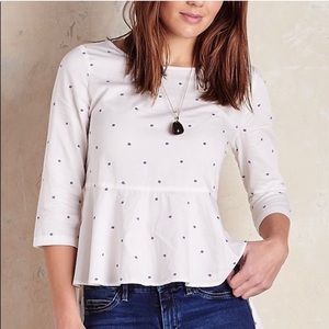 Anthro MAEVE high/low peplum top